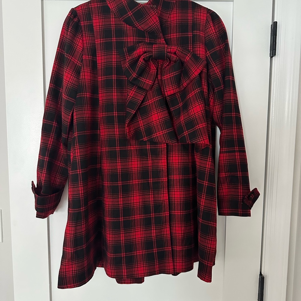 Chicwish Red and Black Plaid Jacket